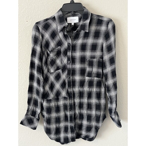 Current/Elliott The Patchwork Project Shirt Womens Size 1 Small Phantom Plaid - Picture 1 of 5